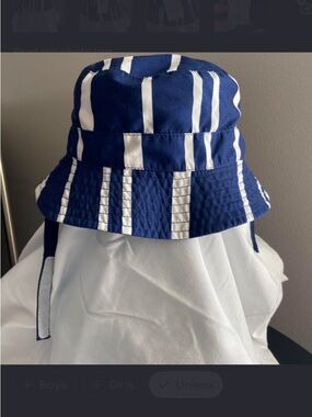 Carter’s Reversible UPF 50+ Blue White Stripe Bucket Sun Hat 12-24M NWT